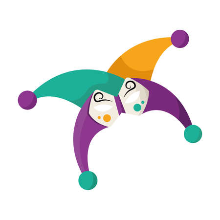 Isolated colored jester harlequin hat Vectorのイラスト素材