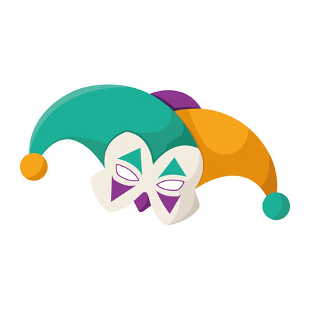 Isolated colored jester harlequin hat Vectorのイラスト素材