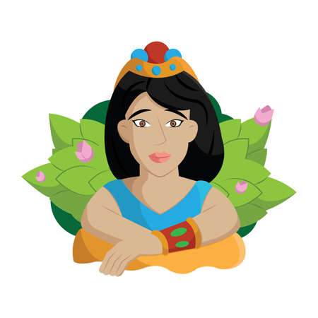 Isolated happy girl with traditional carnival clothes Vectorのイラスト素材
