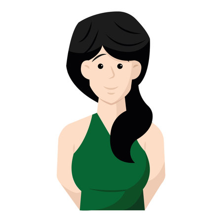 Isolated happy pretty woman cartoon Vector