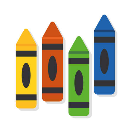 Isolated crayols supplies school vector illustrationのイラスト素材