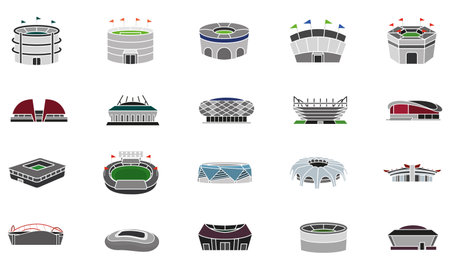Set group desings stadium vector illustrationのイラスト素材