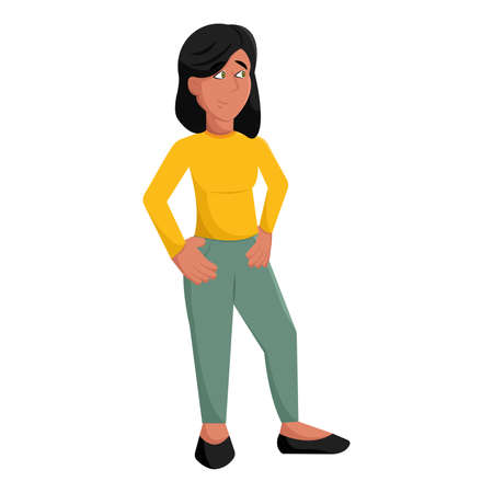 Isolated happy pretty woman cartoon Vectorのイラスト素材