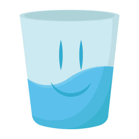 Isolated happy water glass cartoon Vectorのイラスト素材