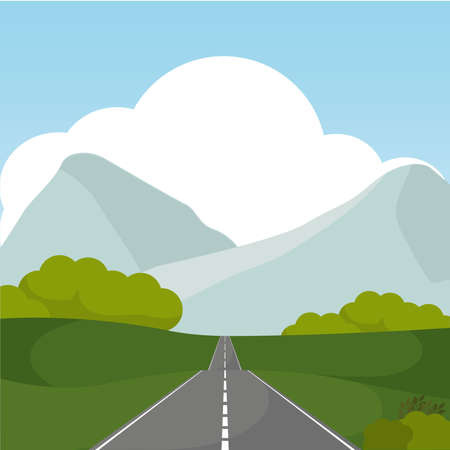 Poster way forest landscape vector illustrationのイラスト素材