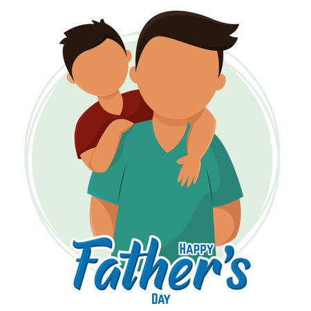 Isolated dad and child father vector illustrationのイラスト素材