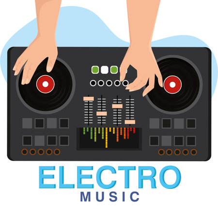 Isolated dj electro music vector illustrationのイラスト素材