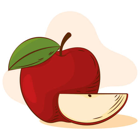Isolated apple color sketch vector illustationのイラスト素材