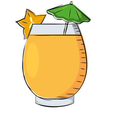Isolated orange cocktail vector illustrationのイラスト素材