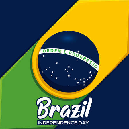 Poster color flag brazil independence vector illustrationのイラスト素材