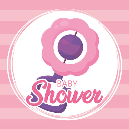 Background baby toy shower vector illustrationのイラスト素材