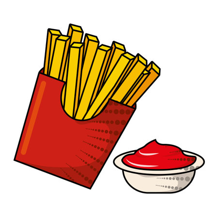 Isolated fries french fast food vector illustrationのイラスト素材