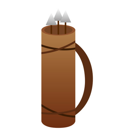 Isolated leather quiver medieval weapon icon Vectorのイラスト素材