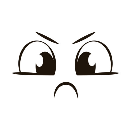 Flat angry expression emote avatar Vectorのイラスト素材