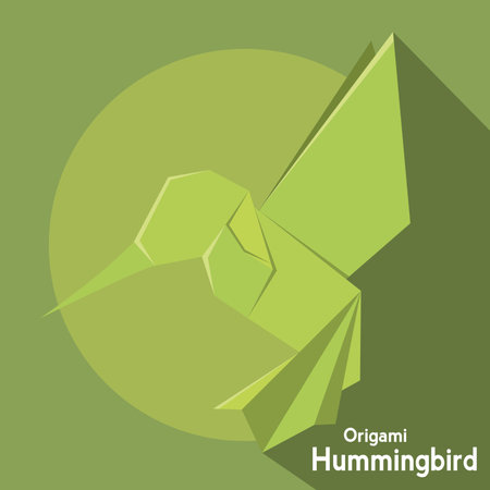 Isolated hummingbird origami icon flat design Vectorのイラスト素材