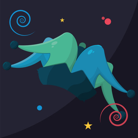 Isolated harlequin hat colored icon Flat design Vectorのイラスト素材