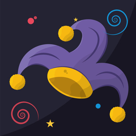 Isolated harlequin hat colored icon Flat design Vectorのイラスト素材