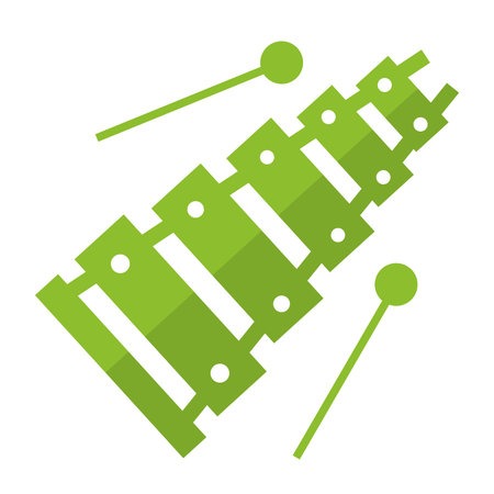 Isolated silhouette of a xylophone musical instrument icon Vectorのイラスト素材