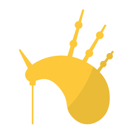 Isolated silhouette of a bagpipe musical instrument icon Vectorのイラスト素材