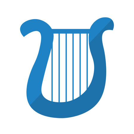 Isolated silhouette of a harp musical instrument icon Vectorのイラスト素材