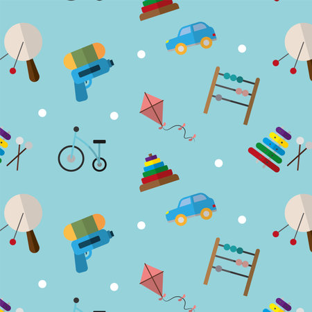 Seamless pattern background with toy icons Vectorのイラスト素材