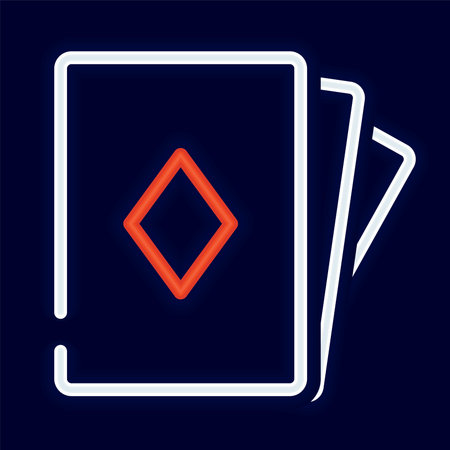 Isolated colored poker card icon Neon style Vectorのイラスト素材