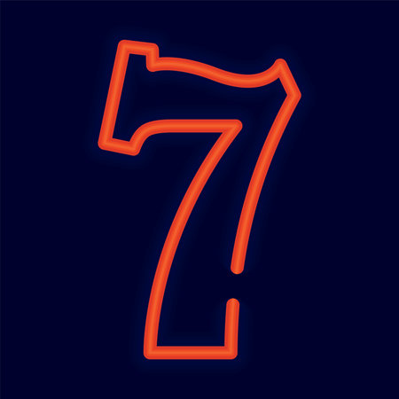 Isolated colored casino number seven icon Neon style Vector