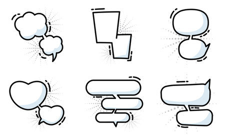 Set of different empty comic speech bubbles Vectorのイラスト素材