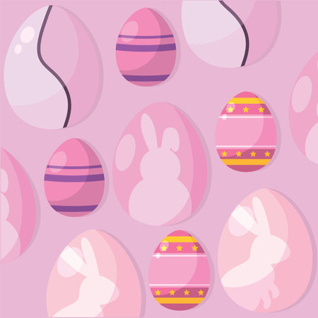 Seamless pattern background with easter egg icons Vectorのイラスト素材