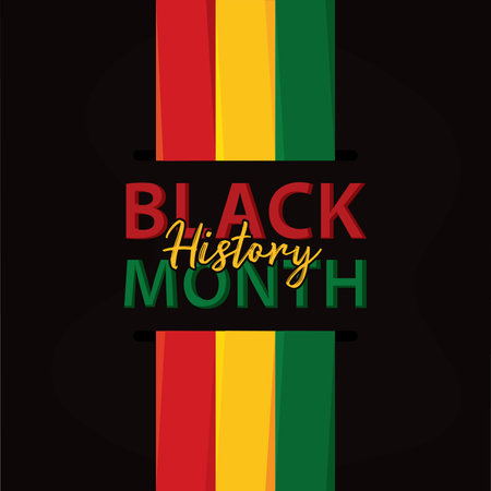 Black history month colored poster Vectorのイラスト素材