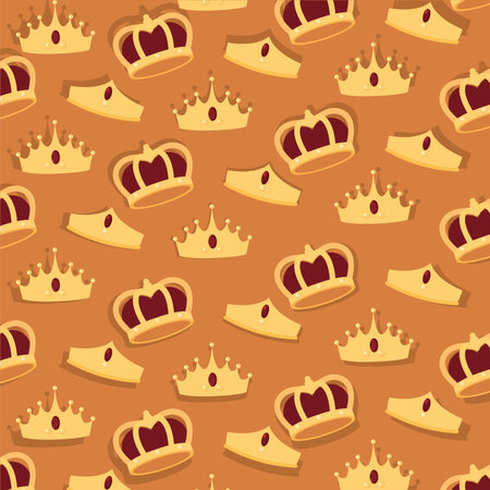 Seamless pattern background with golden crowns Vectorのイラスト素材