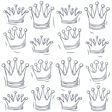 Seamless pattern background with golden crowns Vectorのイラスト素材
