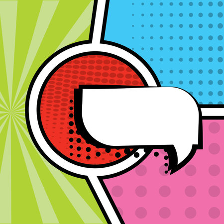 Colored comic page with halftone effect and comic bubbles Vectorのイラスト素材