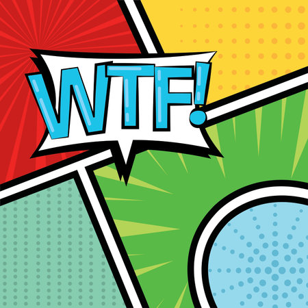 Colored comic page with halftone effect and comic bubbles Vectorのイラスト素材