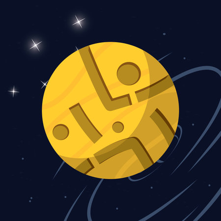 Isolated abstract colored scifi planet icon Vectorのイラスト素材