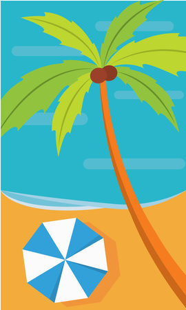 Colored summer landscape flat design Vectorのイラスト素材