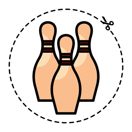 Isolated colored bowling pins sport icon Vectorのイラスト素材