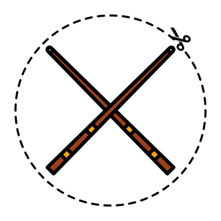 Isolated colored billiard cue stick Sport icon Vectorのイラスト素材