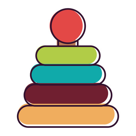 Isolated colored baby stack pyramid toy icon Vectorのイラスト素材