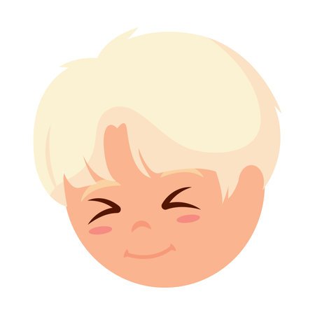 Isolated cute male kid character avatar Vectorのイラスト素材