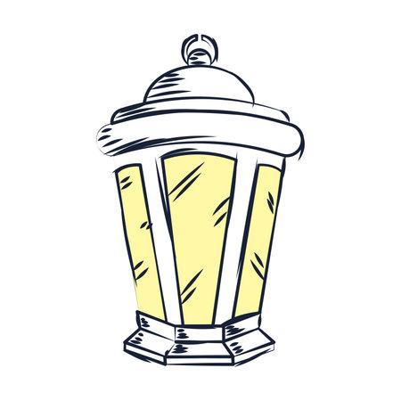 Isolated colored arab lamp sketch icon Vectorのイラスト素材