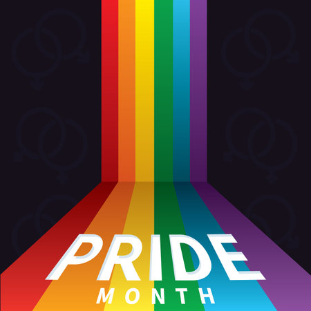 Colored lgbt rainbow with text Pride month Vectorのイラスト素材