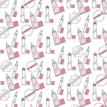 Pattern of make up icons Fashion icon Vectorのイラスト素材