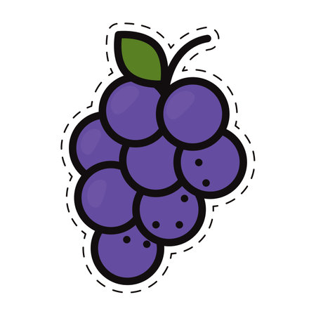 Isolated colored grapes icon Flat style Vectorのイラスト素材