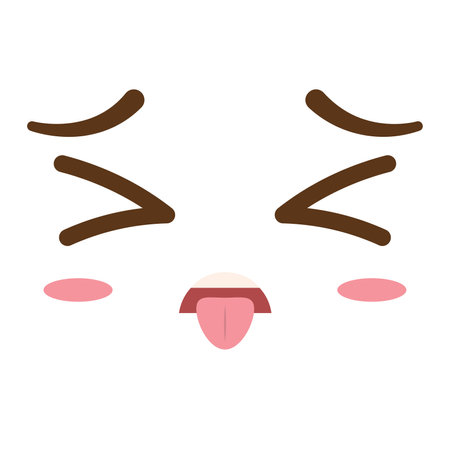 Isolated cute disgusted facial expression Vectorのイラスト素材