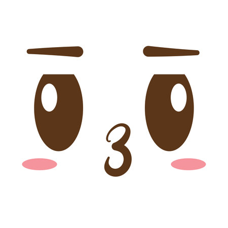 Isolated cute kissing facial expression Vectorのイラスト素材