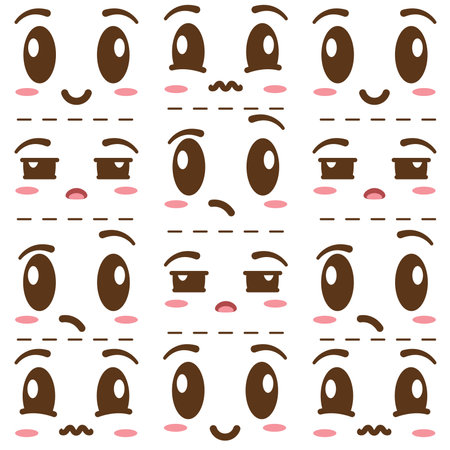Seamless pattern background with borderless facial expressions Vectorのイラスト素材