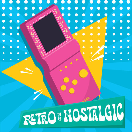 Isolated video game console Nostalgic retro background Vectorのイラスト素材