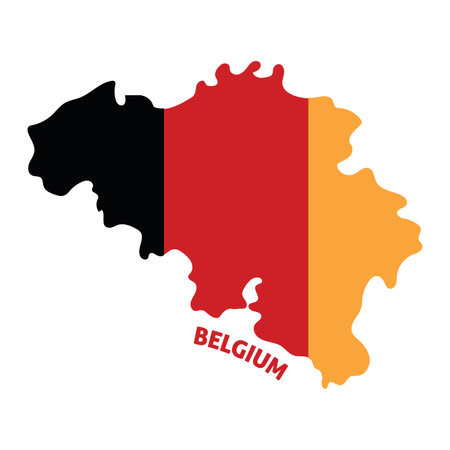 Isolated colored map of Belgium with its flag Vectorのイラスト素材
