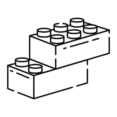 Isolated flat construction block toy sketch icon Vectorのイラスト素材